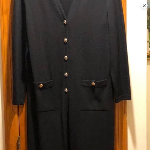 St. John's Vintage Knit Cardigan w Gold Buttons - Picture 2 of 6